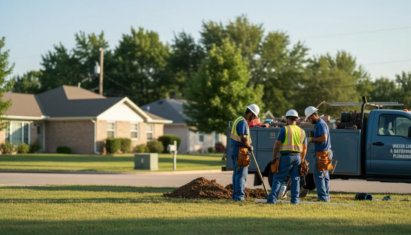 Residential water line and bathroom plumbing service in Alexandria, OH